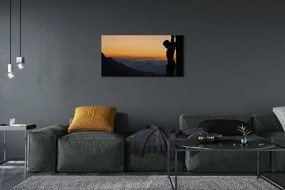 Obraz na plátne Ježiš ukrižovaný slnko 125x50 cm