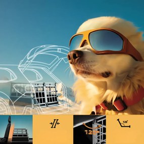 Prepravka pre psa BRUNO, 89x70x51cm strieborná/čierna Cadoca