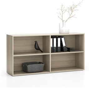 Kancelársky policový regál LAYERS, dlhý, 2 police, 1582 x 400 x 777, dub prírodný