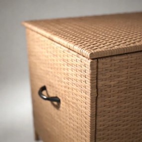 Záhradný úložný box z technoratanu v krémovej farbe XL