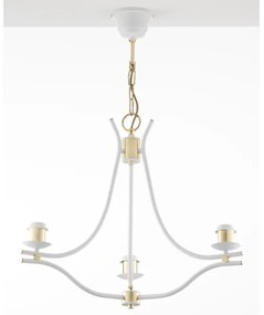 Jupiter 2085 - Luster na reťazi SAMBA 3xE27/15W/230V biela/zlatá