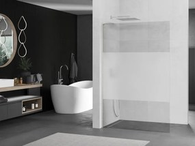 Mexen Kioto L, sprchová zástena Walk-In 70 x 200 cm, 8mm číre sklo-námraza, brúsená oceľ profil, 800-070-103-97-35