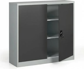 Kovová spisová skriňa, demontovaná, 2 police, 1200 x 1150 x 400 mm, tmavo sivá