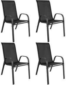 Set štyroch záhradných stoličiek SOFIA čierne (4 ks)