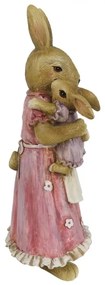 Veľkonočné dekorácie králičie mamičky s dievčatkom - 8 * 7 * 19 cm