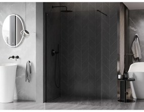 Mexen, Mexen Kioto-X sprchová stena 70 x 200 cm, priehľadná 10 mm, čierna - 800-070-101-70-00-X