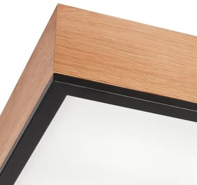 Stropné svietidlo OAK SQUARE 4xE27/15W/230V 39x39 cm dub/čierna