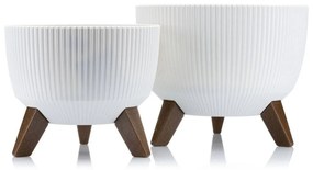 Sada 2 květináčů Rosa Linea bílá II