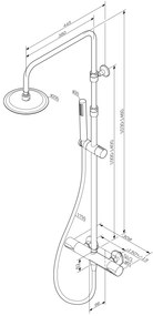 Sprchový systém AM.PM Spike F07PA400 s termostatickou sprchovou batériou, chróm