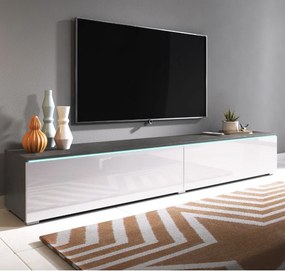 TV skrinka LED matera/biely lesk Lowboard D180