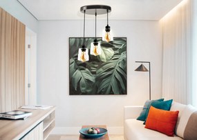 BERGE LED stropné svietidlo 3xE27, rolovací, priehľadný štvorec