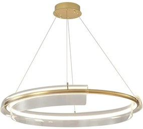Toolight Toolight, LED závesné svietidlo 58cm s diaľkovým ovládaním APP1672-CP, zlatá matná, OSW-06137