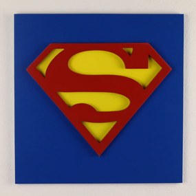 Veselá Stena 3D drevená dekorácia znak Superman 60 x 60 cm