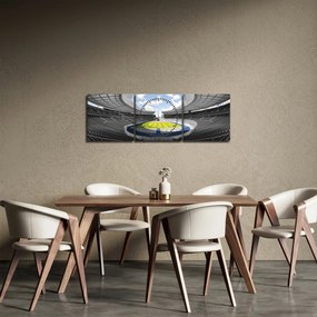 Obraz - futbalový štadión (s hodinami) (90x30 cm)