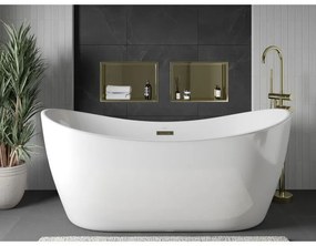 Mexen X-Wall-R, polička na zapustenie na obklad s golierom 45 x 30 cm, zlatá lesklá, 1950453010