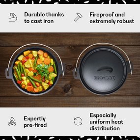 Klarstein Galloway, liatinový hrniec, 7.6 barbecue hrniec, liatina, žíhaný, veľkosť L/7,2 l