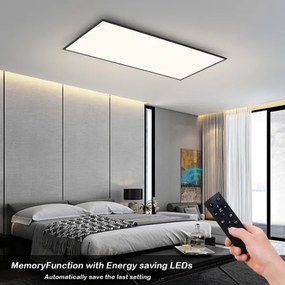 Brilagi - LED stmievateľné stropné svietidlo SLIMFRAME LED/80W/230V 120x60 cm čierne + diaľkové ovládanie