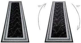 Koberec / Behúň GLOSS 2813 87 ramka, grécky - čierny / sivý