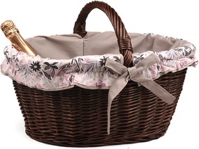 Nákupní koš proutěný provence s látkou Merce IV.š. 47 x hl. 32 x v. 25 / 34(cm)