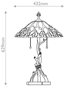 Quoizel QZ-WHISPERING-TL-VB - Stolová lampa Tiffany WHISPERING 2xE27/60W/230V