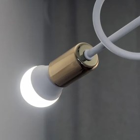 Pritrdjena stropna svetilka OXFORD 5xE27/15W/230V, zlata/bela