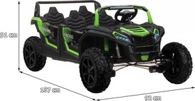 Ramiz 4-miestna bugina ATV RACING UTV2000 s lítium-iónovou batériou zelená