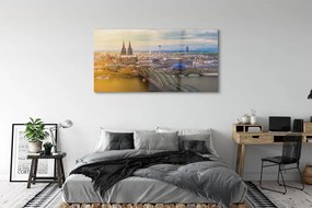Obraz na akrylátovom skle Nemecko panorama riečny mosty 140x70 cm
