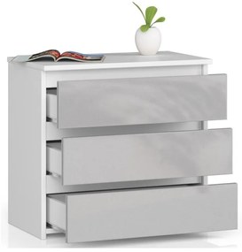 Nočný stolík CL3 60 cm biely / metalický, lesk