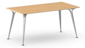 Kancelársky stôl PRIMO ALFA, sivostrieborná podnož, 1600 x 800 mm, buk