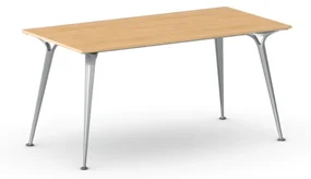 Kancelársky stôl PRIMO ALFA, sivostrieborná podnož, 1600 x 800 mm, buk