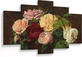 Obraz - Henri Fantin-Latour, Roses de Nice on a Table, reprodukcia (150x105 cm)