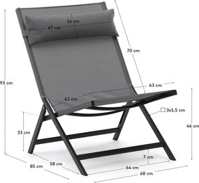 Sivé kovové záhradné kreslo Canutells – Kave Home