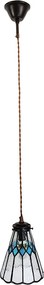 Závesná Tiffany lampa modré detaily BlueRhom - Ø 15*115 cm E14/max 1*25W
