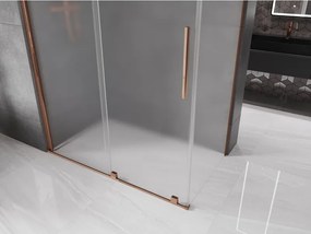 Mexen Velar, sprchový kút s posuvnými dverami 130 x 70 cm, 8mm sklo námraza, ružové zlato, 871-130-070-31-55