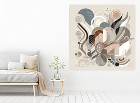 Boho koláž textilní prelepiteľná nálepka na stenu šírka 45 cm