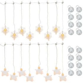 Nexos 86335 Sada svetelných závesov, 8 LED, teplá biela, 2 ks