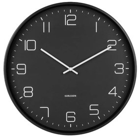 Čierne nástenné hodiny Karlsson Lofty, ø 40 cm
