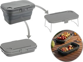 Skladací piknikový kôš TRIGO 3v1, sivý