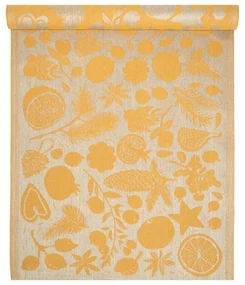 Ľanový behúň Talven Tuoksut 46x150, ľan-oranžový