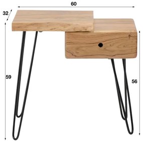 Nočný stolík 25-14 Edge-L Drevo Acacia  - Komfort-nábytok