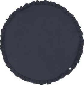 Detská ľanová podložka na hranie s volánom grafitová