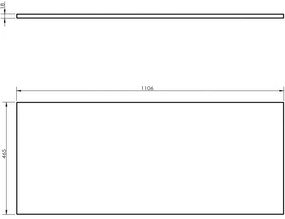 Mexen Uni, pracovná doska 110 cm, dub, 91AXX-1104-464-18-81