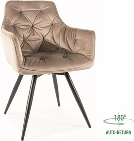 SI Mango Velvet stolička tmavá béžová