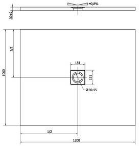 Polysan Polysan, FLEXIA sprchová vanička z liateho mramoru s možnosťou úpravy rozmeru 120x100x3cm, 71563