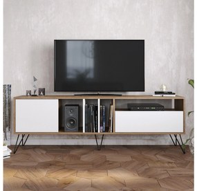 TV stolík/skrinka Mistique 180 (orech + čierna + biela) . Vlastná spoľahlivá doprava až k Vám domov. 1102366