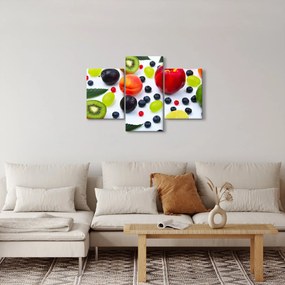 Obraz ovocia s kvapkami vody (90x60 cm)