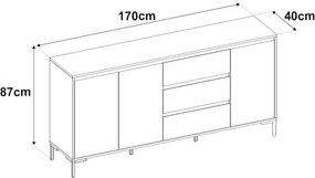 Široká komoda Korsika, dub artisan