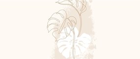 Obraz - Line art monstera N⁰1 (120x50 cm)