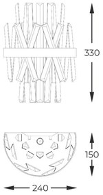 Zuma Line W0567-02D-B57G - Nástenné svietidlo CONSTANTINOPLE 2xG9/28W/230V zlatá