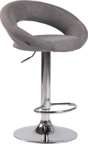 Barová stolička Olinda - látka, chróm rám - sivá